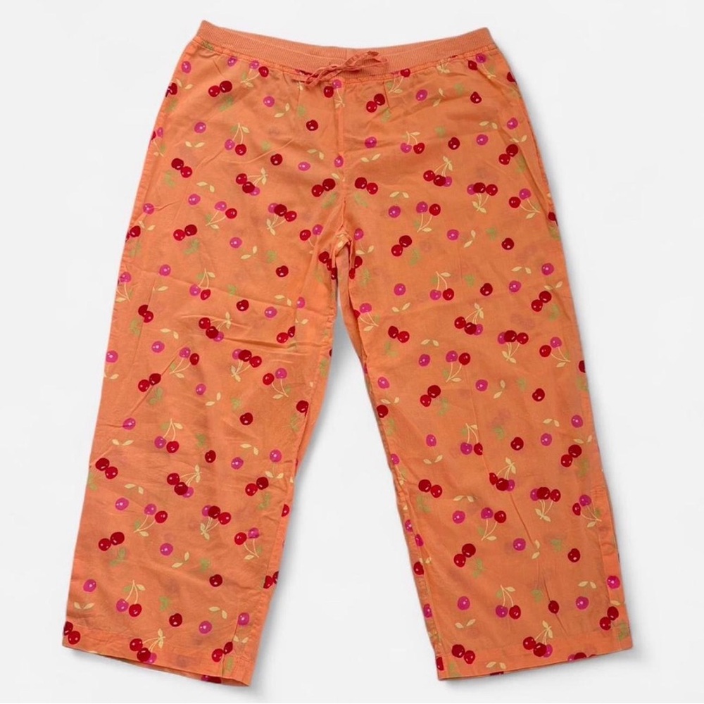 Victoria's Secret Orange Cherry-Print Pajama Bottoms